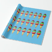 Ice Cream Cones Pattern Wrapping Paper ラッピングペーパー (アンロールド)