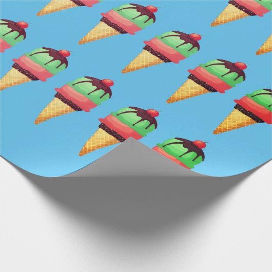 Ice Cream Cones Pattern Wrapping Paper ラッピングペーパー (角)