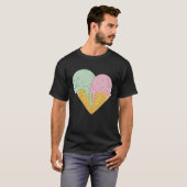 Ice Cream Cute Heart Valentine's Day Couple Match Tシャツ (正面フル)