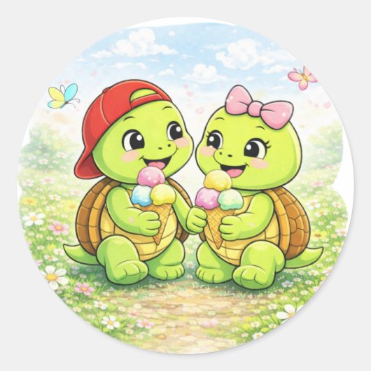 Ice Cream Date ラウンドシール (正面)