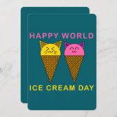 Ice Cream Day Cats 招待状 (正面/裏面)
