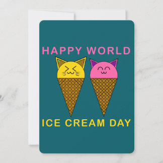 Ice Cream Day Cats 招待状