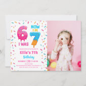 Ice Cream Donut Six Seven Birthday Photo 招待状 (正面)