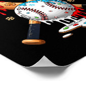 Ice Cream Drip Baseball Christmas Xmas Pajama Kids ポスター (角)