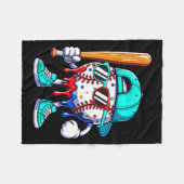 Ice Cream Drip Baseball Sts Baseball Lifestyle Boy フリースブランケット (正面(横))
