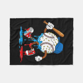 Ice Cream Drip Baseball Sts Baseball Lifestyle Boy フリースブランケット (正面(横))