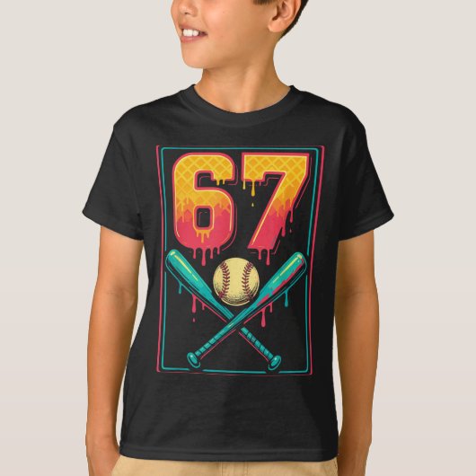 Ice Cream Drip Baseball Stuff 67 Meme Gen Alpha &a Tシャツ (正面)