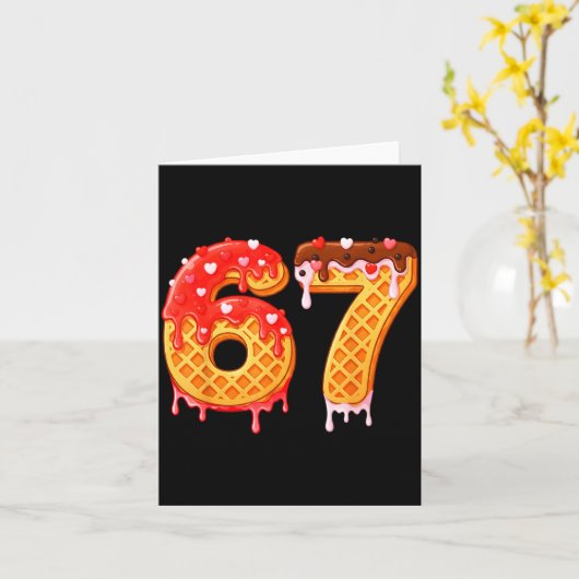 Ice Cream Drip Six Seven 67 Valentines Day For Men カード (黄色い花)