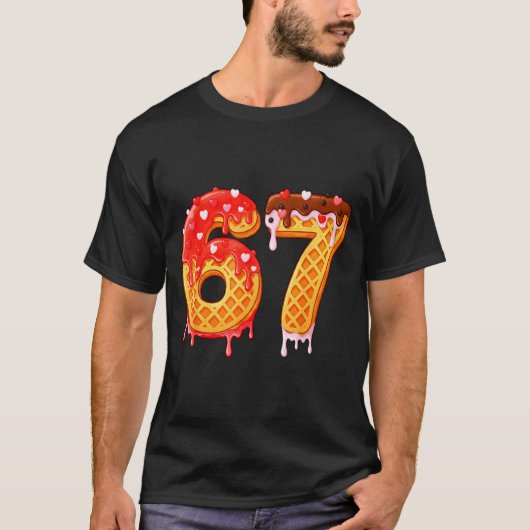Ice Cream Drip Six Seven 67 Valentines Day For Men Tシャツ (正面)
