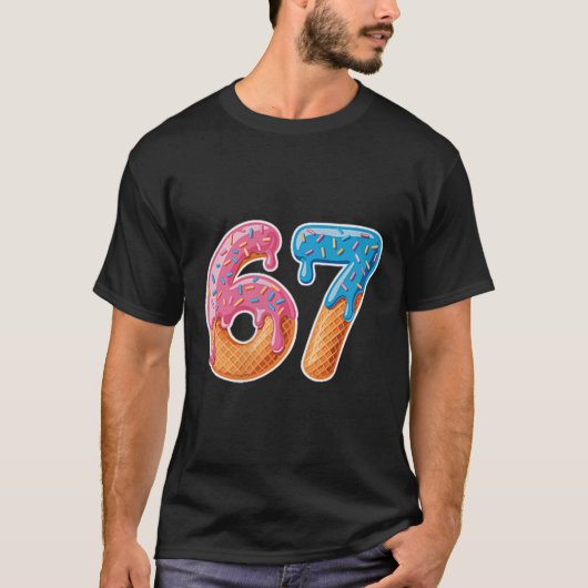 Ice Cream Drip Six Seven 6 7 Meme 67 Tシャツ (正面)