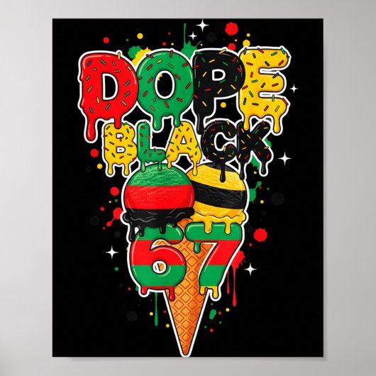 Ice Cream Drip Six Seven Meme 6 7 Black History Mo ポスター (正面)