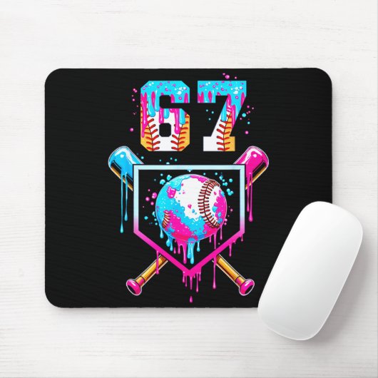 Ice Cream Dripng Boys Baseball Drip Fun 6 7 Six Se マウスパッド (マウス)