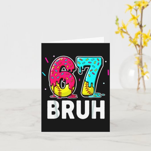 Ice Cream Dripng Softball Drip Fun 6 7 Six Seven M カード (黄色い花)