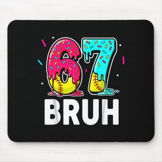 Ice Cream Dripng Softball Drip Fun 6 7 Six Seven M マウスパッド (正面)