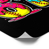 Ice Cream Dripng Softball Drip Funny 6 7 Six Seven ポスター (角)