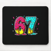 Ice Cream Dripng Softball Drip Funny 6 7 Six Seven マウスパッド (正面)
