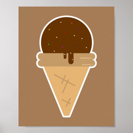 Ice cream flat clipart illustration ポスター (正面)