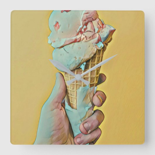 Ice cream flavor スクエア壁時計 (正面)