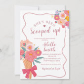 Ice Cream Floral shes been scooped up bridal showe 招待状 (正面)