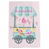 Ice Cream Gift Bag, Samantha Birthday Present Bag ミディアムペーパーバッグ (裏面)