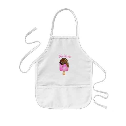 Ice Cream Girl Cute Personalized Monogram 子供用エプロン (正面)