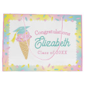 Ice Cream Graduation Party ラージペーパーバッグ (裏面)