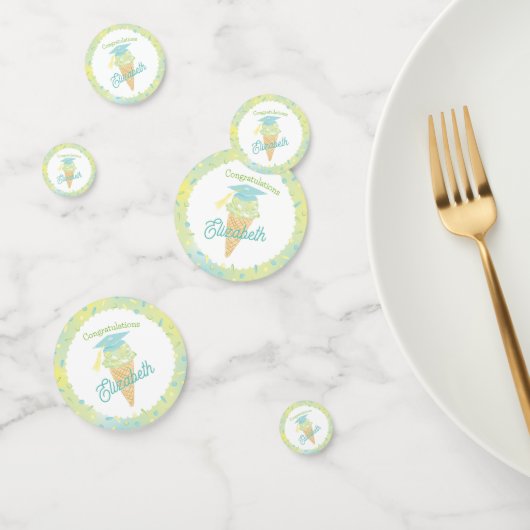 Ice Cream Graduation Party Blue Green コンフェッティ (グループ)