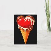 Ice Cream Heart Funny Drip Valentines Day Boys Gir カード (正面)