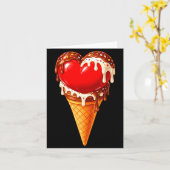 Ice Cream Heart Funny Drip Valentines Day Boys Gir カード (黄色い花)