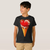 Ice Cream Heart Funny Drip Valentines Day Boys Gir Tシャツ (正面フル)