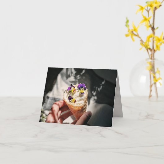 Ice cream invitation card カード (黄色い花)