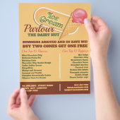 Ice Cream Logo, Ice Cream Parlour Advertising チラシ (手)