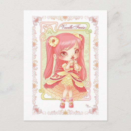Ice Cream Lolita Vanille Fraise ポストカード (正面)