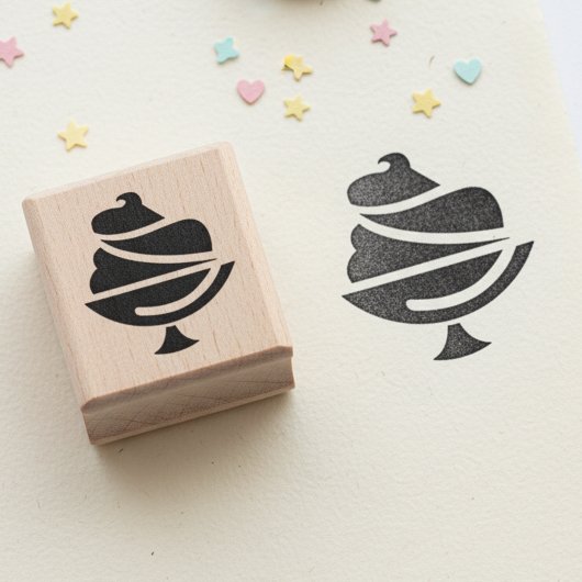 Ice Cream Mini Wooden Art Stamp ラバースタンプ