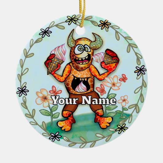 Ice Cream Monster セラミックオーナメント (正面)