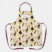 Ice Cream Parlor Buttercream Yellow Personalized エプロン (正面)