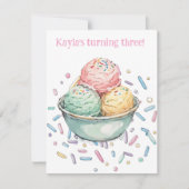 Ice Cream Party DIGITAL DOWNLOAD INVITATION 招待状 (正面)