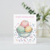 Ice Cream Party DIGITAL DOWNLOAD INVITATION 招待状 (スタンド正面)