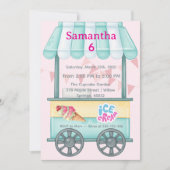 Ice Cream Party Invitation, Samantha 6th Birthday 招待状 (正面)
