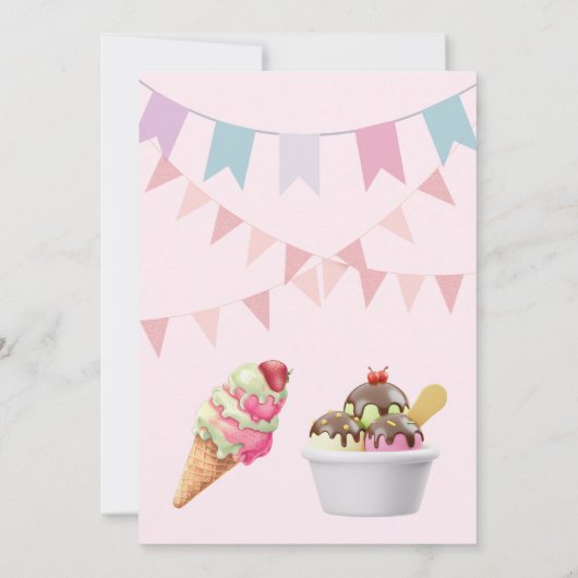 Ice Cream Party Invitation, Samantha 6th Birthday 招待状 (裏面)