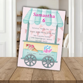 Ice Cream Party Invitation, Samantha 6th Birthday 招待状