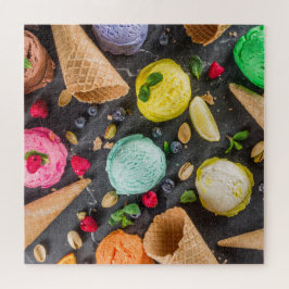 Ice Cream Party Modern Colorful Food Dessert ジグソーパズル