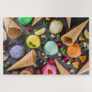Ice Cream Party Modern Colorful Food Dessert ジグソーパズル