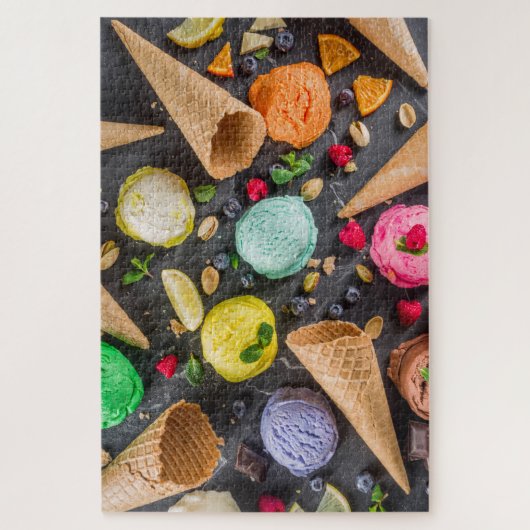 Ice Cream Party Modern Colorful Food Dessert ジグソーパズル (縦)