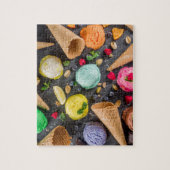 Ice Cream Party Modern Colorful Food Dessert ジグソーパズル (縦)