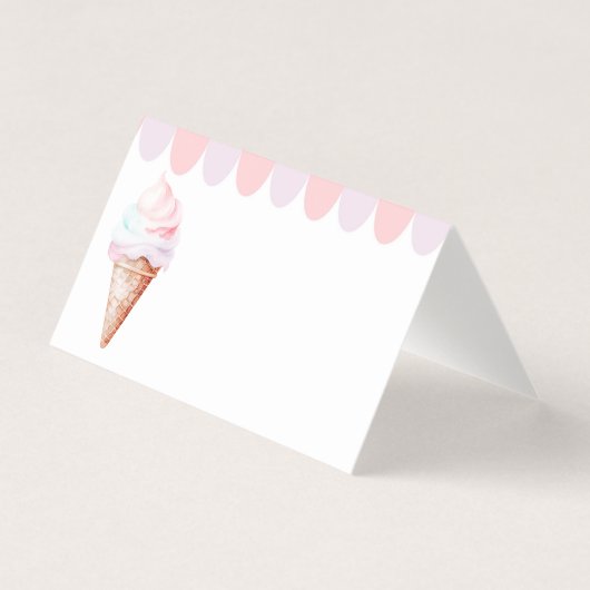Ice cream pastel birthday place card (正面)
