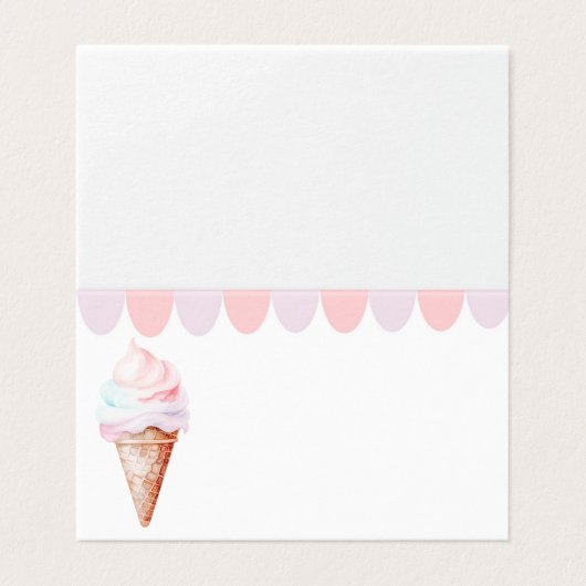 Ice cream pastel birthday place card (外部フラット)