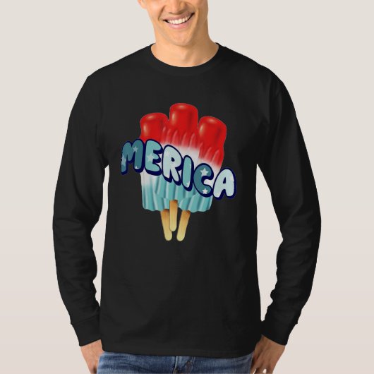Ice Cream Patriotic  US Flag Merica 4th OF July Tシャツ (正面)
