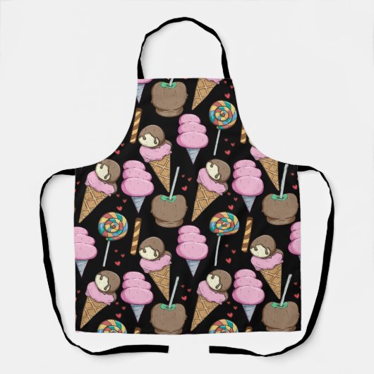Ice cream pattern | Lollies pattern | lollipop 24 エプロン (正面)
