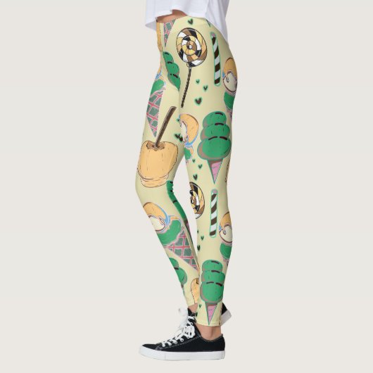 Ice cream pattern | Lollies pattern | lollipop 25 レギンス (左)